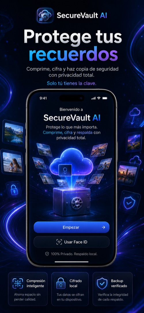 Pantalla de inicio de SecureVault AI