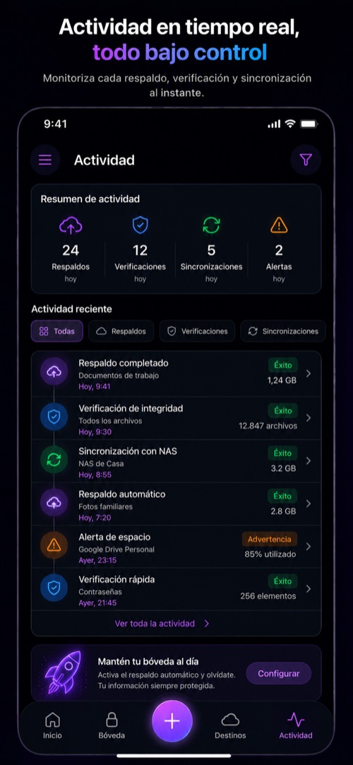 Configuración de seguridad y álbumes