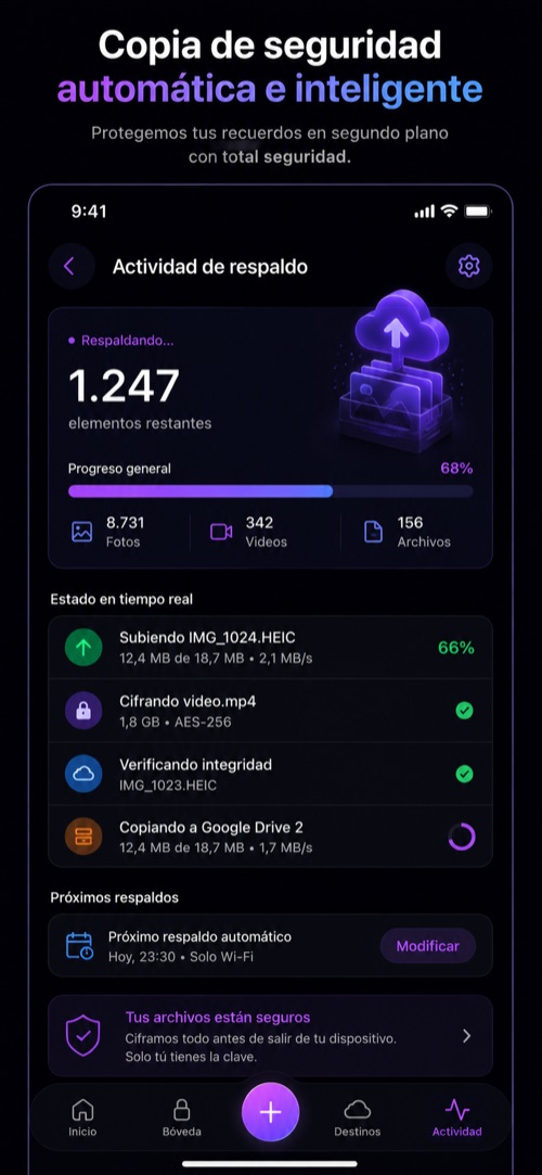 Clave de recuperación y seguridad